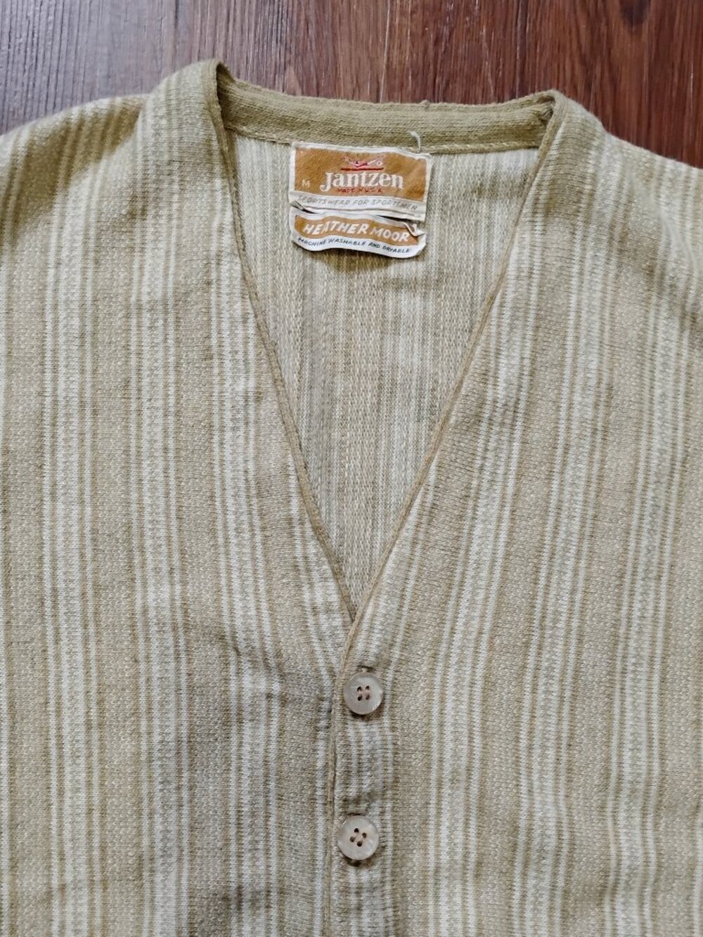 Vintage Jantzen Heather Moor Mod Striped Cardigan Sweater